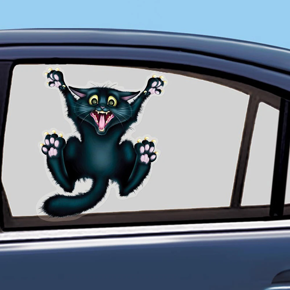 Автомобильные аксессуары забавная Автомобильная наклейка на окно Crazy Cat для Ford