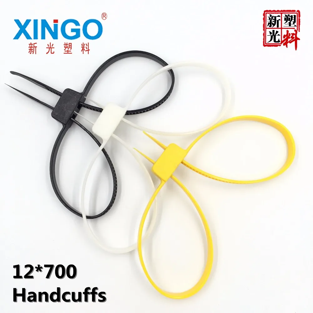 1Pcs/Lot 12mmx700mm 12x700 12*700 plastic police handcuffs Double Flex Cuff Disposable Handcuffs zip tie Nylon cable ties