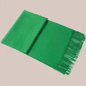 Green Модный розовый/красный/фиолетовый однотонный зимний шарф, женские шарфы, зеленый кашемировый женский шарф, Длинные теплые женские пашмины шали - Цвет: Green