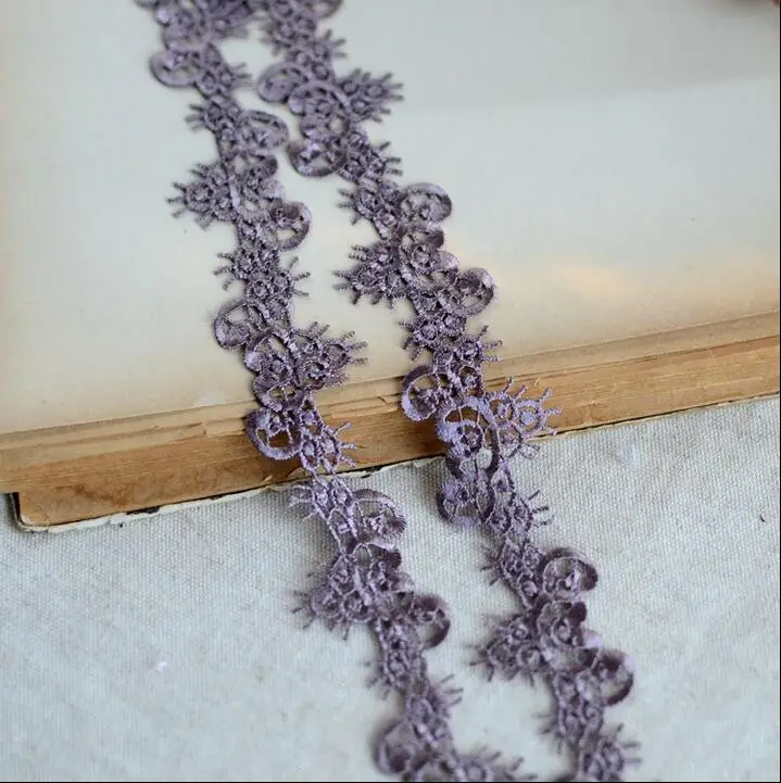 Привлекательная вышитая кружевная отделка в форме листа 3 метра лента ткань для