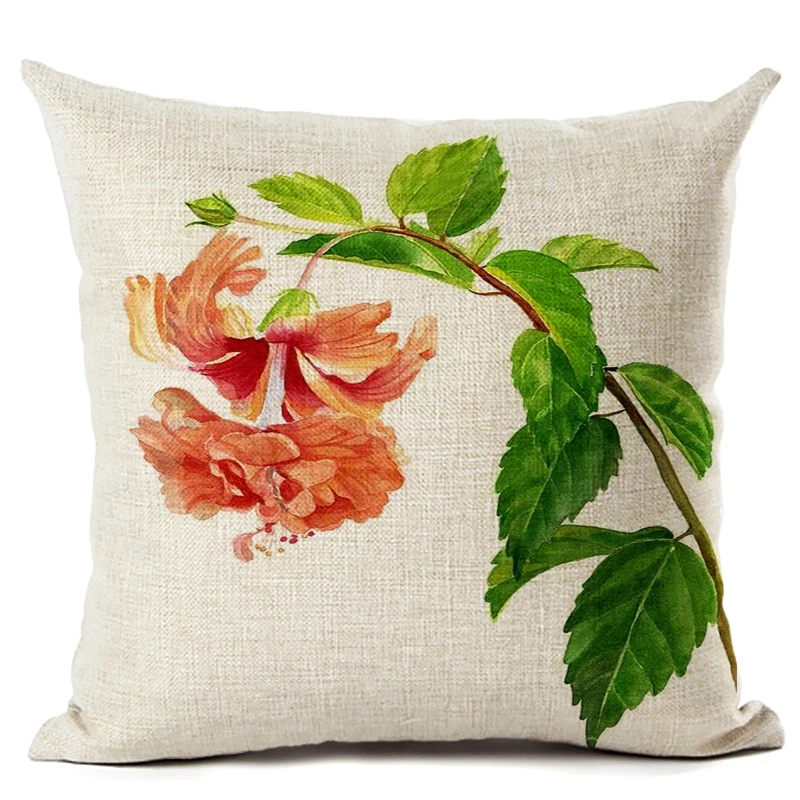 Современные Кантри стиль розовый цветок Лен Хлопок Чехлы на декоративные