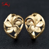 sunny jewelry fashion jewelry 2021 clip earrings for women high quality alloy flower hollow out for party wedding daily wear