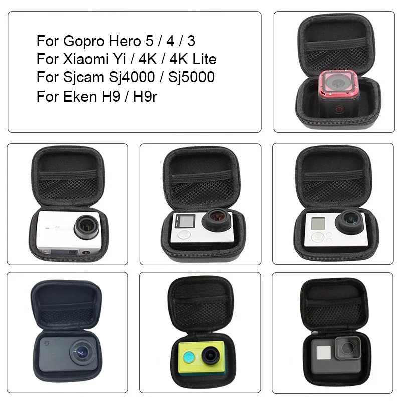 Портативная мини коробка EVA сумка чехол для GoPro Hero 5 4 3 Xiaomi Yi 4K Sjcam Eken H9 H9r аксессуары