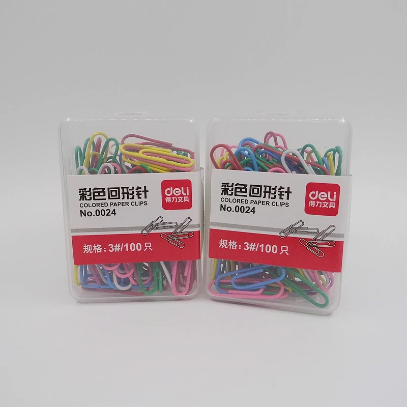 

[Deli] (4 Box/Lot) School Student Stationery Mini Metal Paperclips Office Supplies Cute Paper Clips Bookmark No.0024
