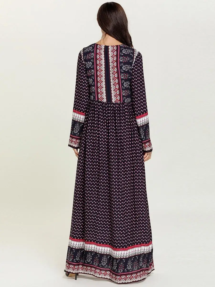 Женское длинное платье с принтом abaya Дубай мусульманское jilбаб исламские Макси