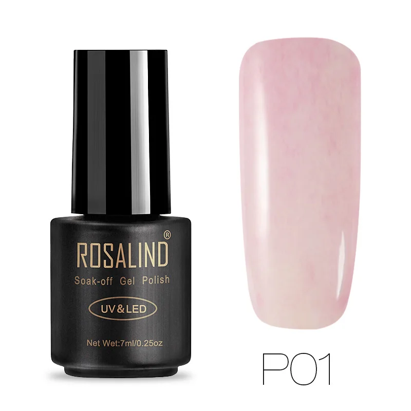 P01 ROSALIND гель 1S черный флакон 7 мл эффект искусственного меха P01-16 гель лак для ногтей УФ светодиодный долговечный 3D гель лак - Цвет: P01