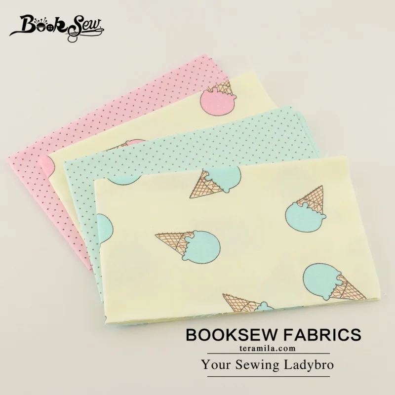 Booksew 4 шт./лот 100% хлопчатобумажная саржевая ткань стеганая милый дизайн