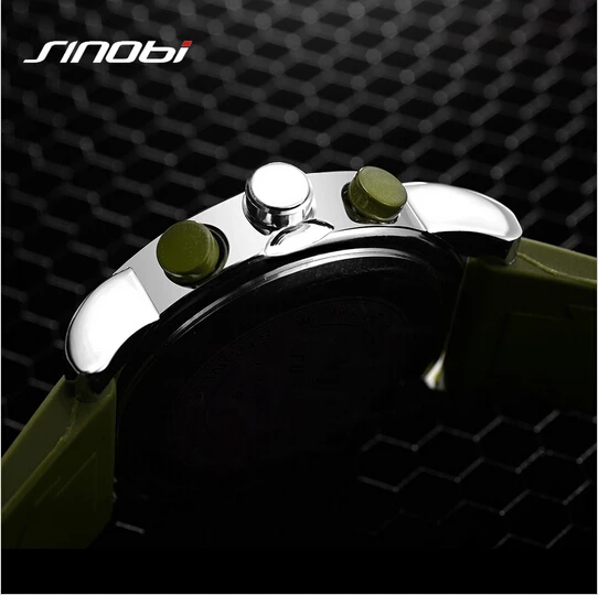 

SINOBI Fashion Dual Display Sport Watch Men Watch Waterproof Quartz Digital Men's Watch LED Clock relogio masculino reloj hombre