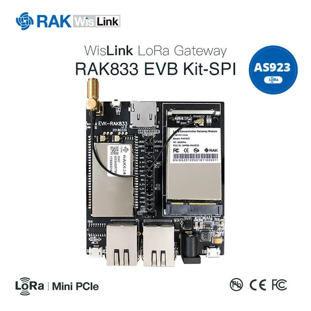 SPI-AS923kit Mini PCIe LoRa шлюз SX1301 концентратор модуль маршрутизатора RAK634 MT7628 Беспроводной модуль AP RAK833 набор EVB, Поддержка SPI и USB Q141 - Цвет: SPI-AS923kit