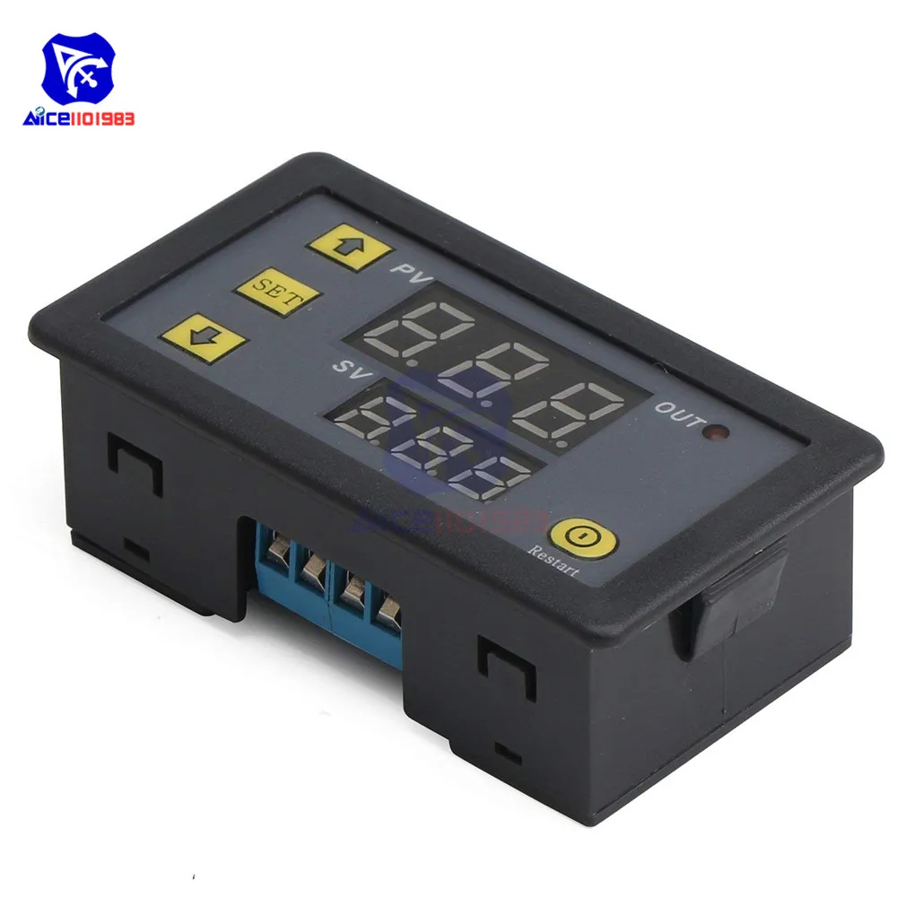 DC 12V цифровой Цикл флейта Модуль платы с двойным временем красный/синий