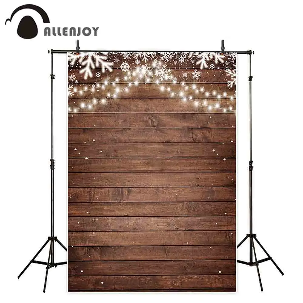 Allenjoy Рождественские фоны для фотографии коричневая деревянная настенная доска