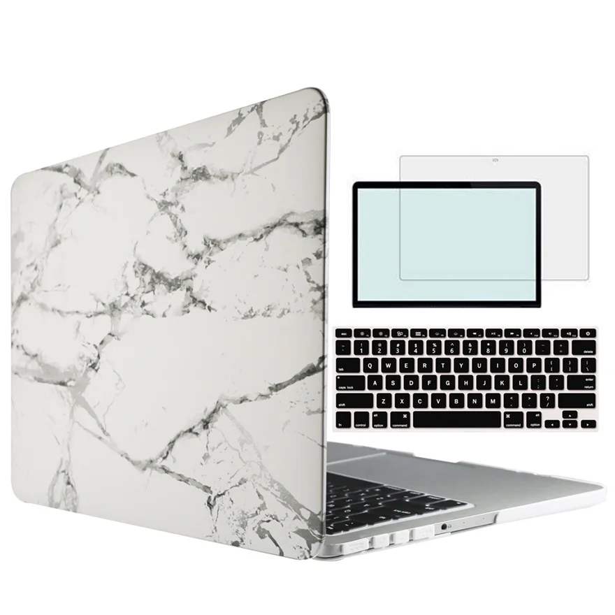 Чехол для ноутбука с принтом для MacBook Air Pro retina 11,6 12 13,3 15,4 дюймов для нового Mac Book 13 15 с сенсорной панелью+ чехол для клавиатуры+ подарок - Цвет: Marble 2