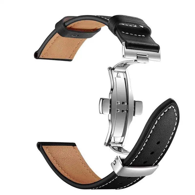 Для Apple Watch Band 38 мм/40 мм/42 мм/44 мм пояса из натуральной кожи полосы петли Ремешок Браслет Бабочка Пряжка для iWatch 4/3/2/1
