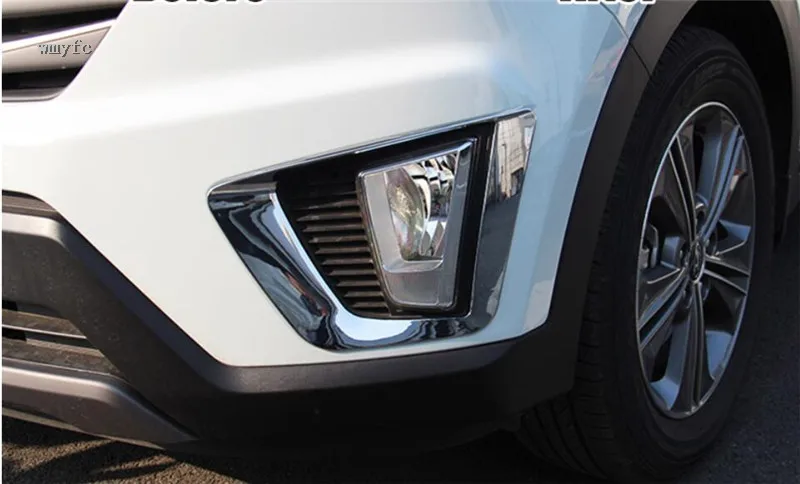 Для hyundai Creta ix25- хромированный передний задний отражатель противотуманный светильник противотуманный фонарь накладка противотуманный светильник бампер Литье Гарнир