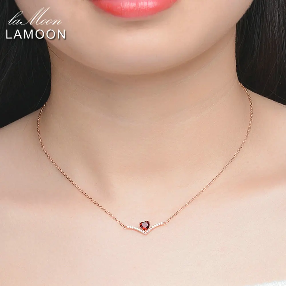 Женская цепочка из серебра 925 пробы с красным гранатом 4 мм|jewelry necklace women|jewelry
