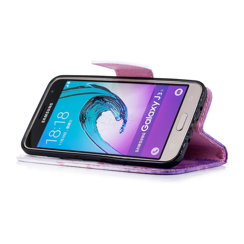 Для samsung Galaxy J3 J320 J320F 2016 люкс Флип кожаный бумажник Стенд силиконовый чехол