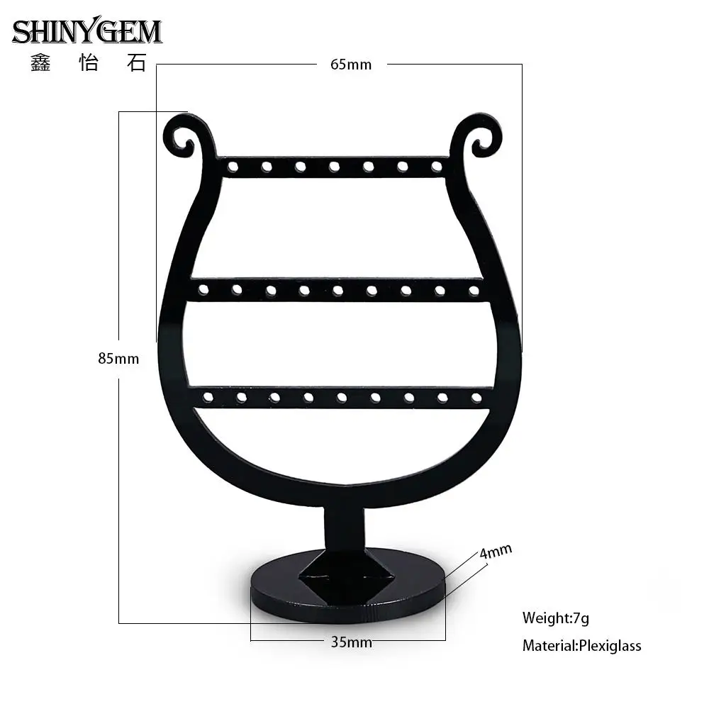 ShinyGem маленькие серьги Дисплей Держатель Стекло Форма черный акрил серьги ювелирные изделия Дисплей Органайзер стенд серьги вешалка держатель