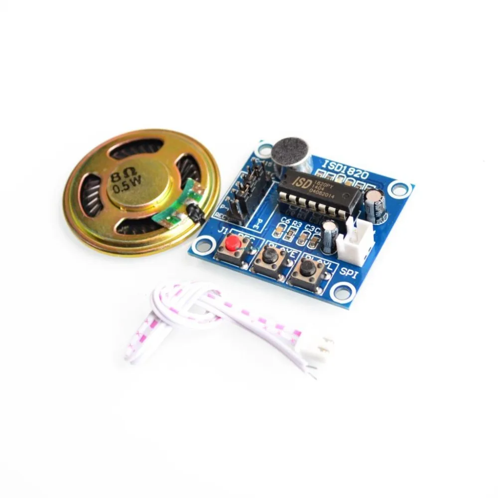 

ISD1820 Recording Module Voice Module The Voice Board Telediphone Module Board With Microphones + Loudspeaker for Arduino DIY
