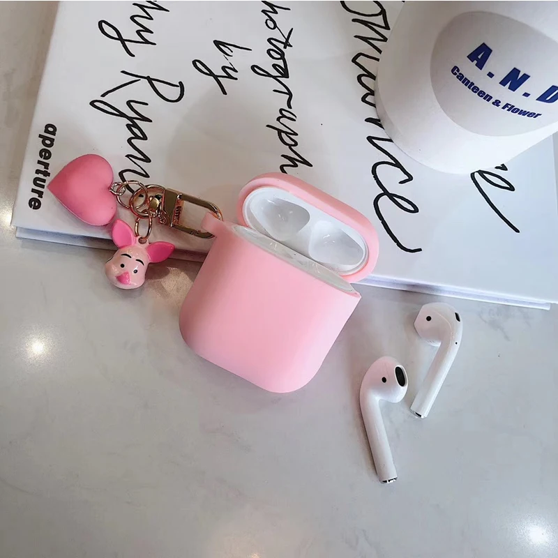 Милый мультяшный декоративный чехол для Apple Airpods, чехол, аксессуары, Bluetooth, беспроводной чехол для наушников, Сумка с кольцом для ключей, колокольчик