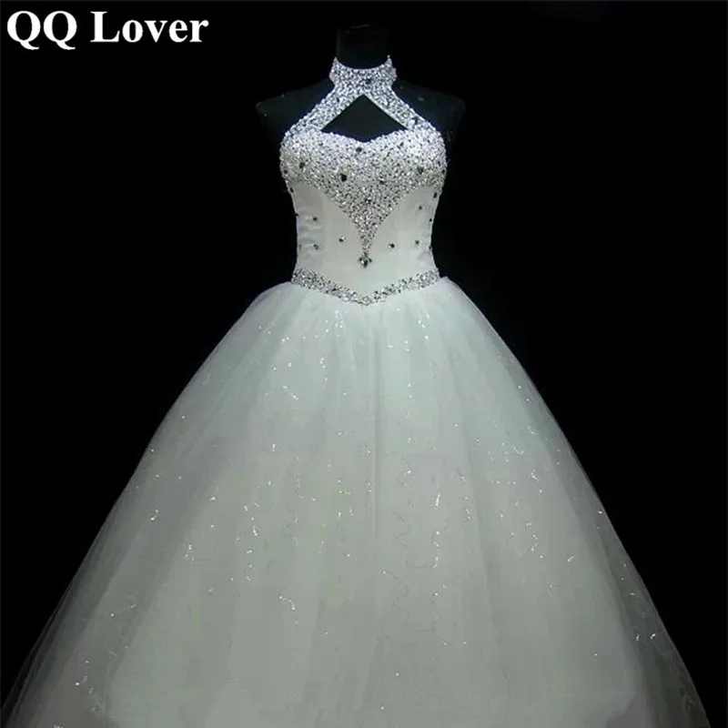 Свадебное платье QQ Lover 2019 новое роскошное свадебное с бисером и видео размера