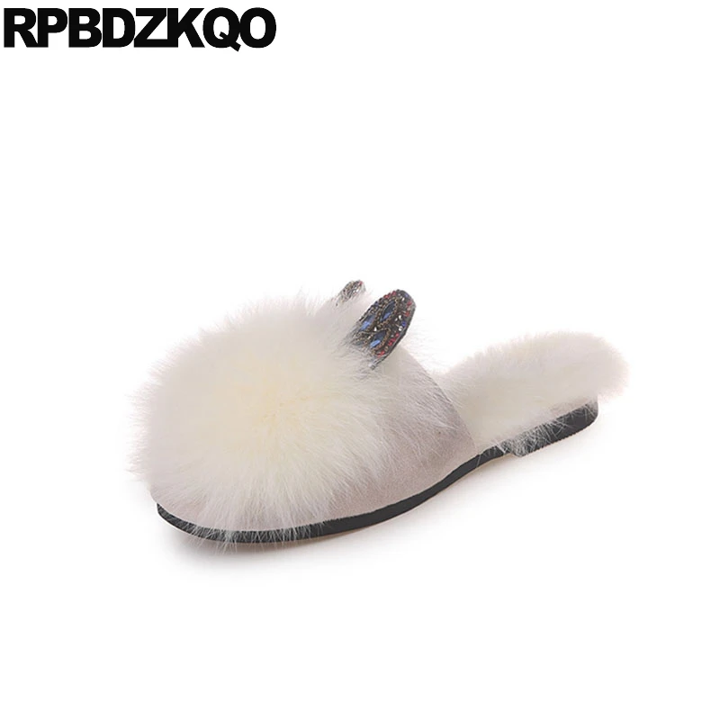 Модные женские туфли на плоской подошве обувь 2018 для женщин с натуральным мехом