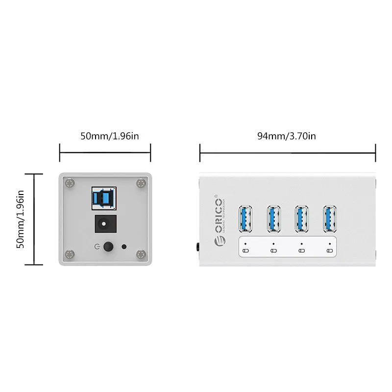 4 Port Type-B 5Gbps Super Speed transmission USB3.0 HUB Aluminum Alloy USB 3.0 for Laptop Mobile Phone A3H4 | Компьютеры и офис