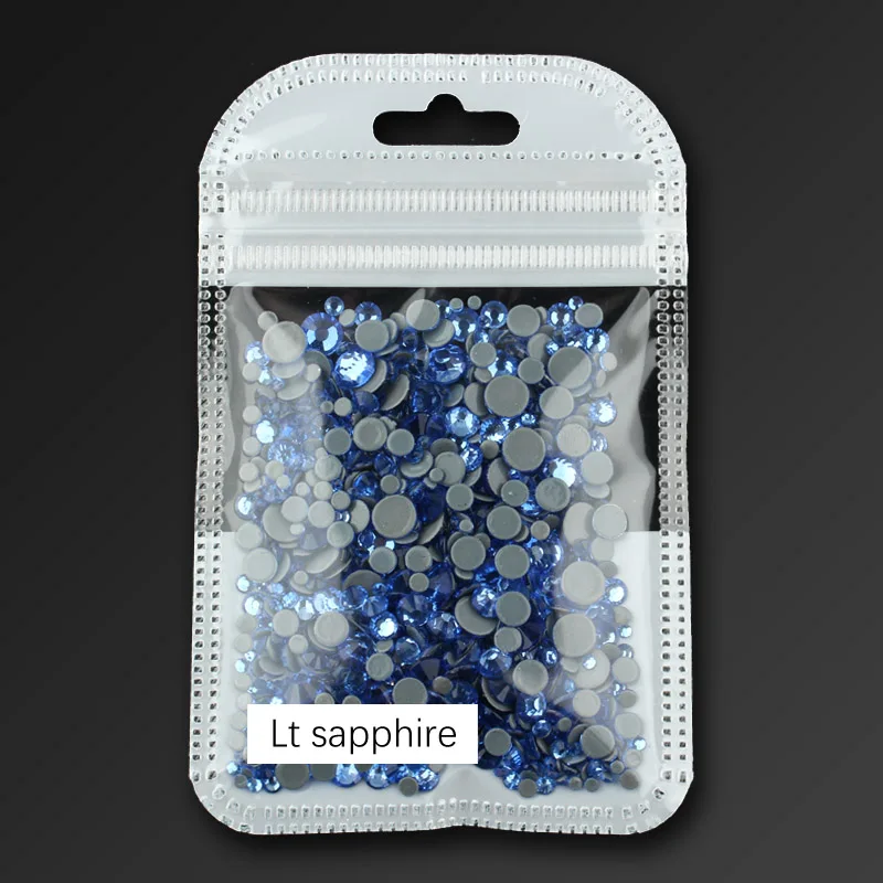Lt sapphire Высокое качество, исправление хрусталя и искусственного алмаза, прозрачный SS6-SS30, разные размеры, кристаллы и камни, 1000 шт./лот, для одежды, сделай сам - Цвет: Lt sapphire