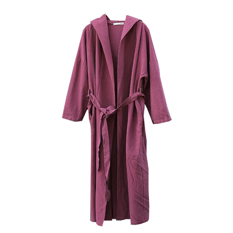 

New 2019 Spring trench Cotton and Hemp Women's Wear Original Sand Washed Windshirt linen Coat with Belt Cardiga in Stock