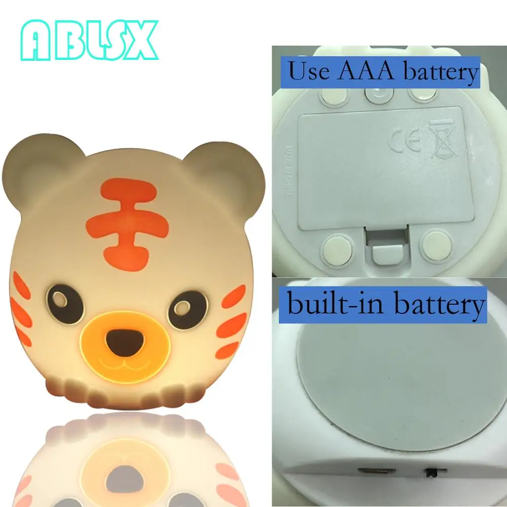 Тигровый ночник для детей Kawaii Animal 7 цветов меняющийся Детская Светодиодная лампа