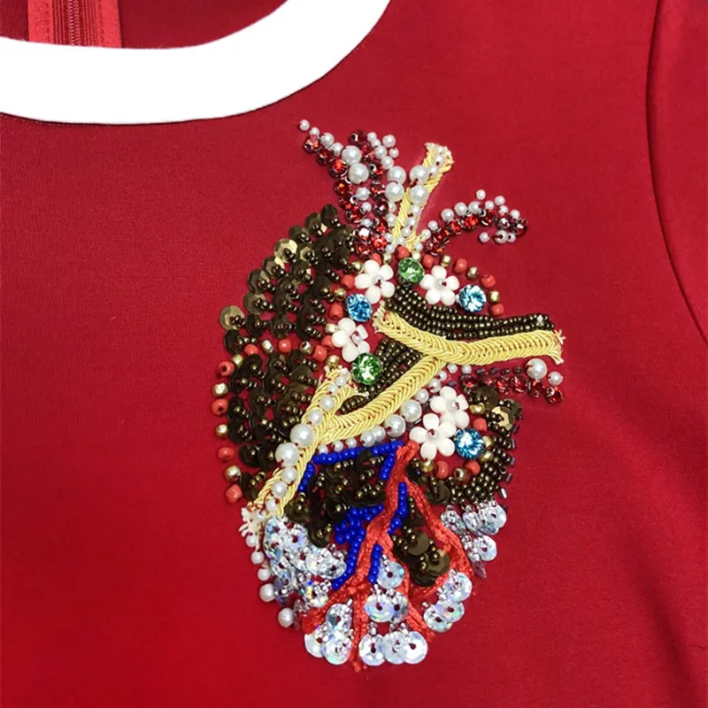 Роскошное дизайнерское платье бренда для женщин летнее красное с круглым