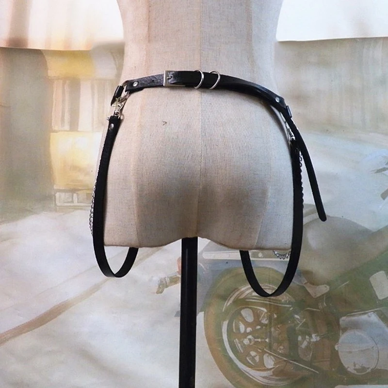 Искусственная кожа Сексуальная Женская мини-юбка с поясом готический панк-рок