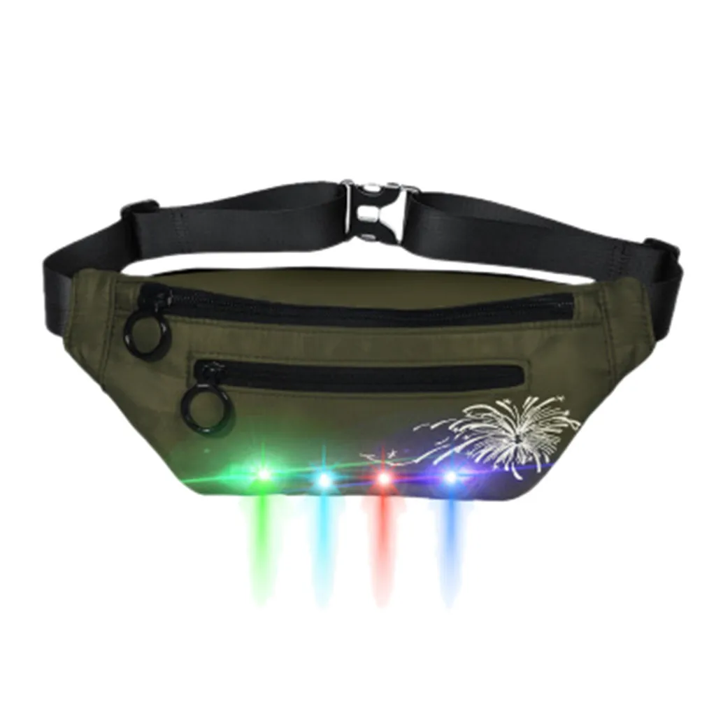 B New Outdoor Unisex Fashion Sports Led Flash Pockets Hiking Phone Pockets Purse Chest Travel Cashier Belt Boys Girl Bag#R10 - Цвет: B