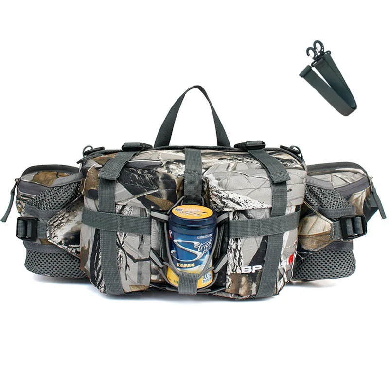 Camouflage Наружная велосипедная поясная сумка складная беговая сумка с 2 держателями для бутылки воды для пеших прогулок кемпинга альпинизма - Цвет: Camouflage