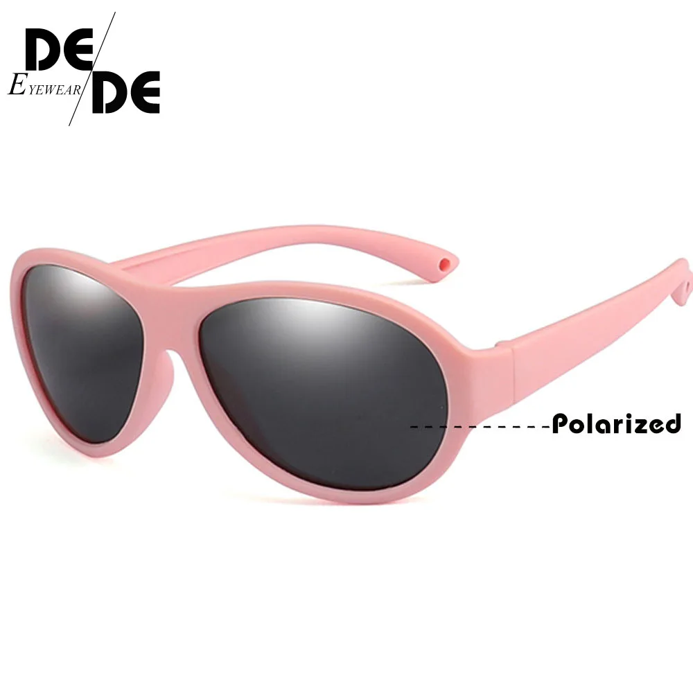 R02 pink gray Очки детские Брендовые платья для маленьких девочек поляризованные солнцезащитный очки детские солнцезащитные очки гибкий безопасная оправа UV400 на день рождения рождественские подарки - Цвет линз: R02 pink gray
