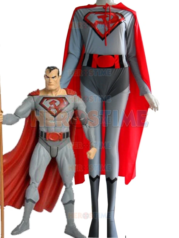 Red Son Superman Costume Spandex Adult Halloween Cosplay Superhero Costumes The Most Classic Zentai Suit Free Shipping | Тематическая