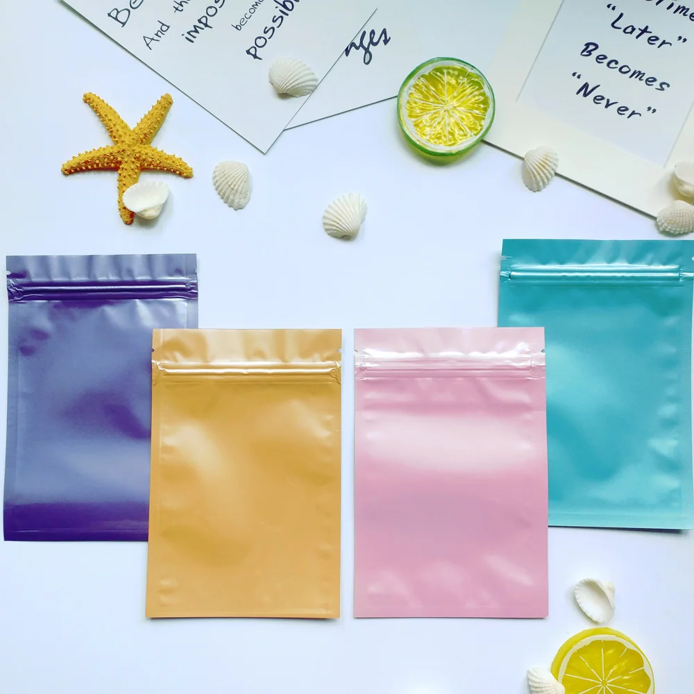 

100 шт Алюминиевая сумка сумки для хранения еды металлические Mylar Ziplock сумки плоская подошва Черная Алюминиевая фольга небольшой замок типа м...