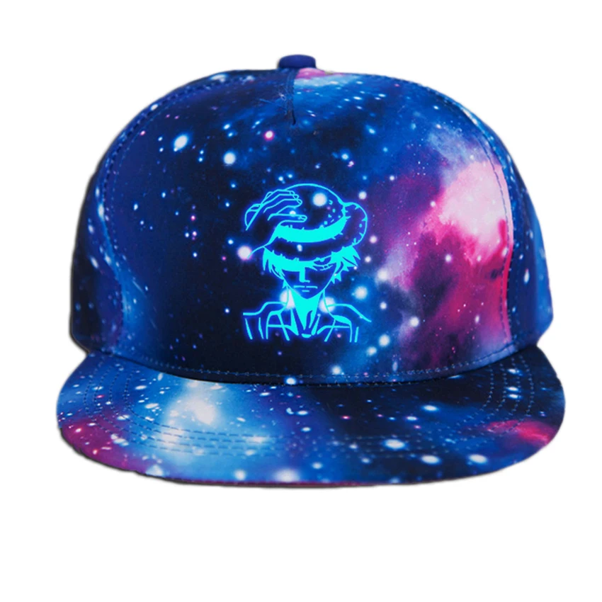 Мужская и женская хлопковая шляпа с принтом обезьяны D Luffy Спортивная светящаяся