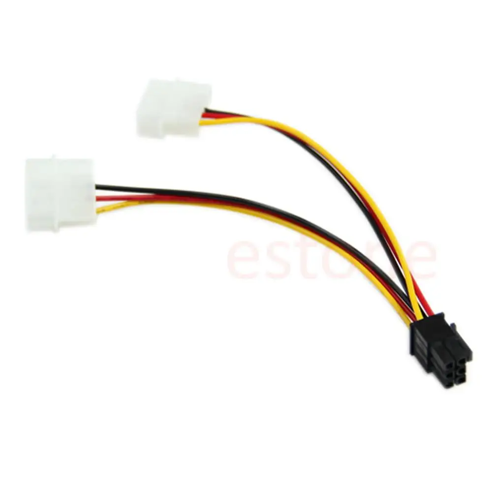 Горячая продажа 1 шт. 6 Pin PCI E к 2X4 адаптер питания конвертер Шнур кабель Высокое