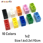 Большой Размеры строительные блоки высокого 1X2 точка 1 шт.лот 10 видов цветов образования цифры кирпич игрушки для детей совместимы с legoe Doploe