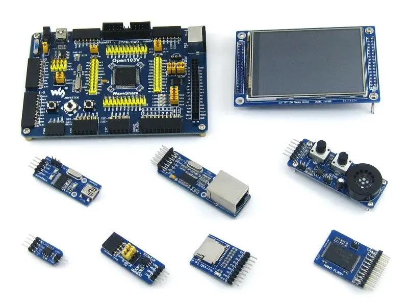 Waveshare STM32 плата STM32F103VET6 STM32F103 ARM Cortex-M3 макетная + 7 аксессуаров модуль комплект = Open103V