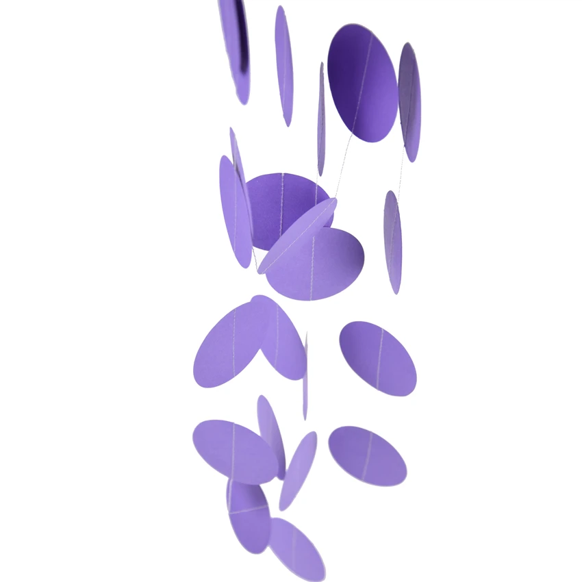 Purple 400 см розовый белый флаг баннер круглая Бумага овсянка гирлянда, Экстра блеск для свадьбы вигвам деко день рождения Nurser - Цвет: Purple
