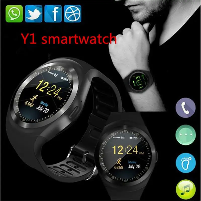 696 bluetooth y1 smart watch relogio android smartwatch phone call gsm sim remote camera kids intelligent clock sports pedometer free global shipping
