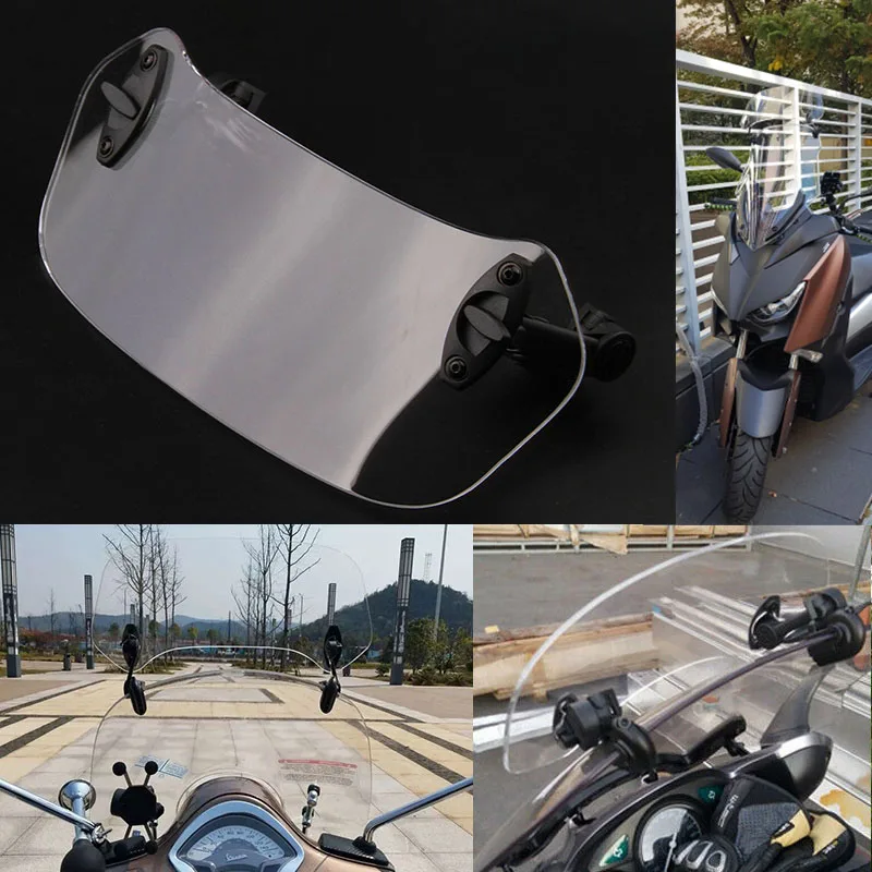 Для kawasaki zx6r honda vt750 suzuki sv1000 ktm duke 390 mt07 стекло на мотоцикл дефлектор ветрового стекла