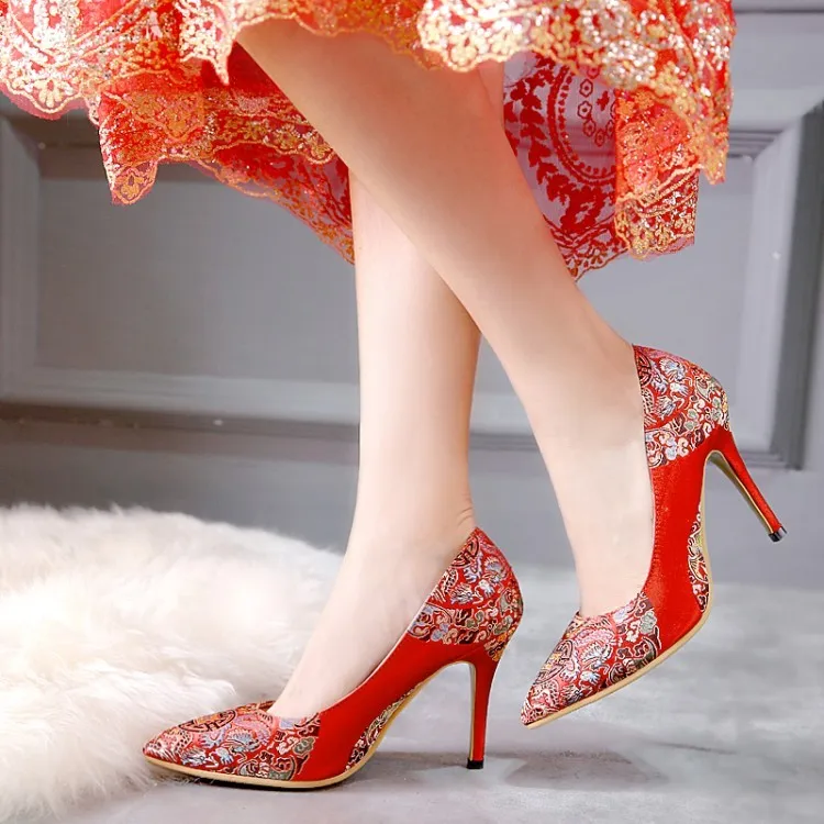 2017 Новое Прибытие Resto Высокое Качество Вышитые Дамы Элегантный Мелкой Slip-On Острым