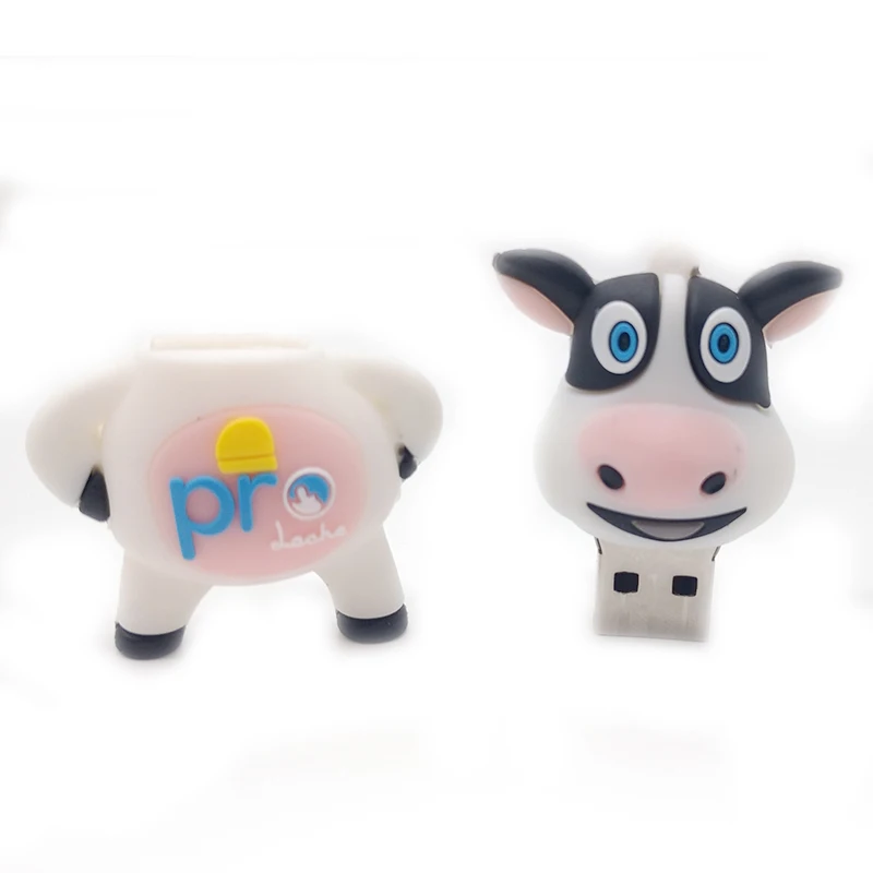 Pendrive cartoon dairy cow usb flash drive 64gb 32gb 16gb 8gb 4gb cute animal memory stick lovely gift u disk pendrive cle | Компьютеры и