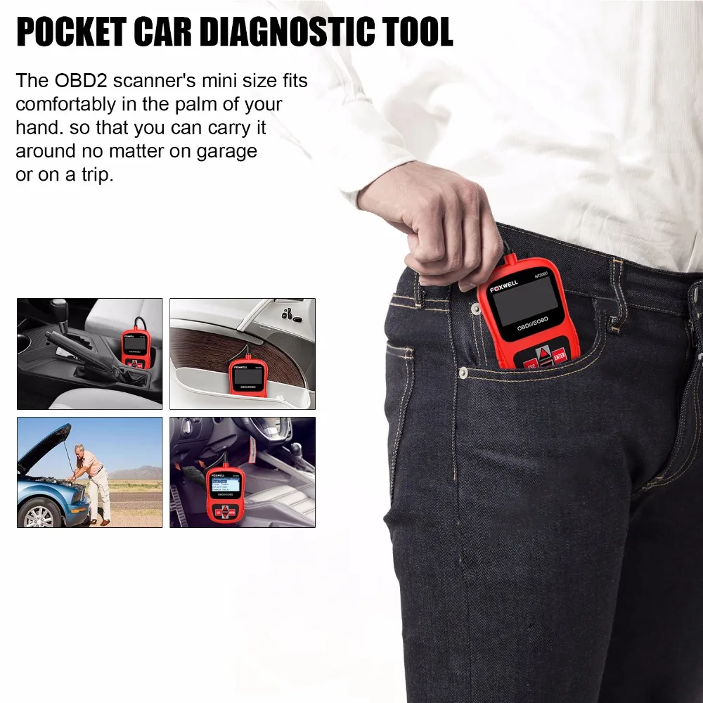 FOXWELL NT200C OBD2 EOBD диагностический инструмент двигателя Code Reader Сенсор стоп кадр OBDII