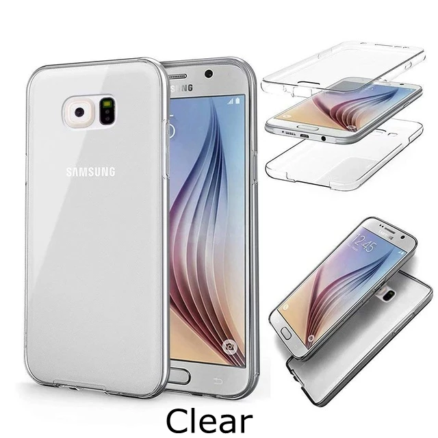 for Samsung Galaxy S6 S7 S8 S9 A6 A8 A7 Edge plus J2 Pro J250F 2018 NOTE 3 4 5 8 9 Full Body Soft Cover 360 Degree Clear Case |