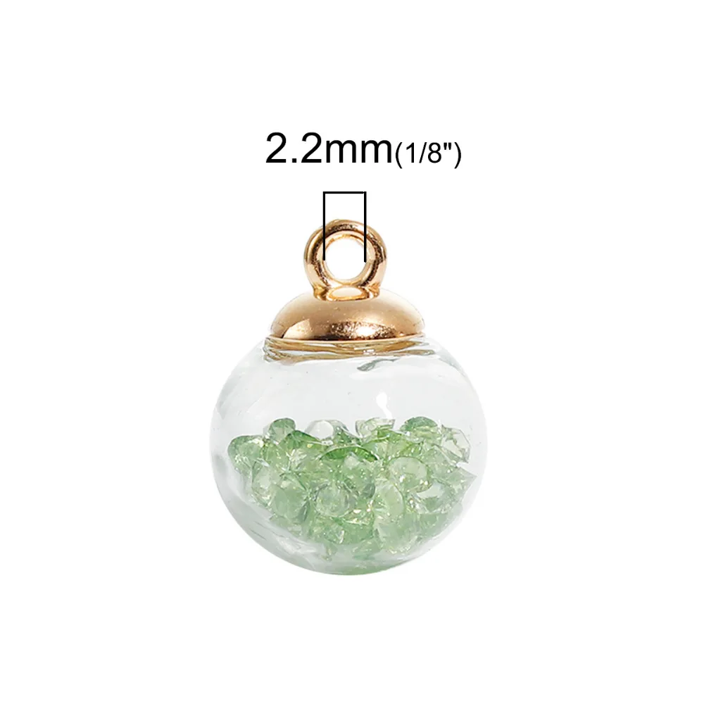 DoreenBeads DIY стеклянная подвеска-бутылка Красочные Стразы прозрачные бусины 22 мм x 16