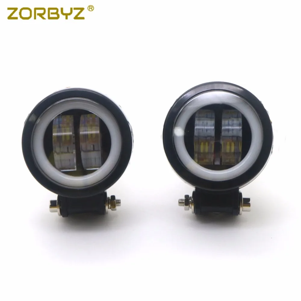 Zorbyz мотоцикл светодиодный пас пятно туман светильник с Ангел глаз светильник для Harley Honda Сузуки Кавасаки на заказ