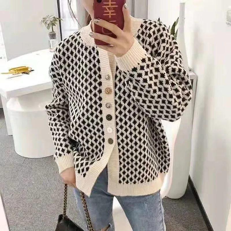 Loose Knitted Sweater Cardigan Women With Button Knit Ladies Oversize Sweaters Long Sleeve Warm 2019 Spring Knitwear Korea |